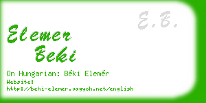 elemer beki business card